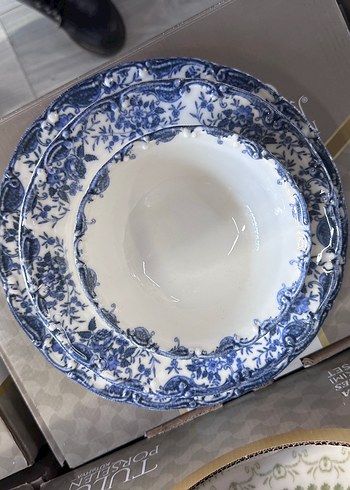 Koyu Mavi Desenli Yemek Tabağı Seti - Görsel 3