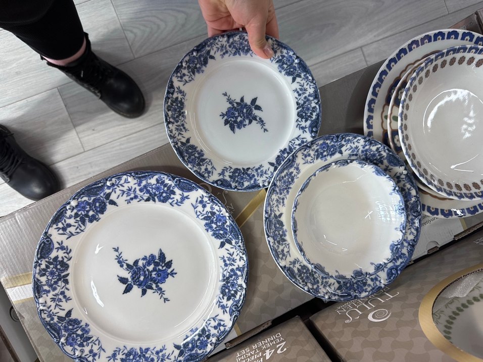 Koyu Mavi Desenli Yemek Tabağı Seti - Görsel 2