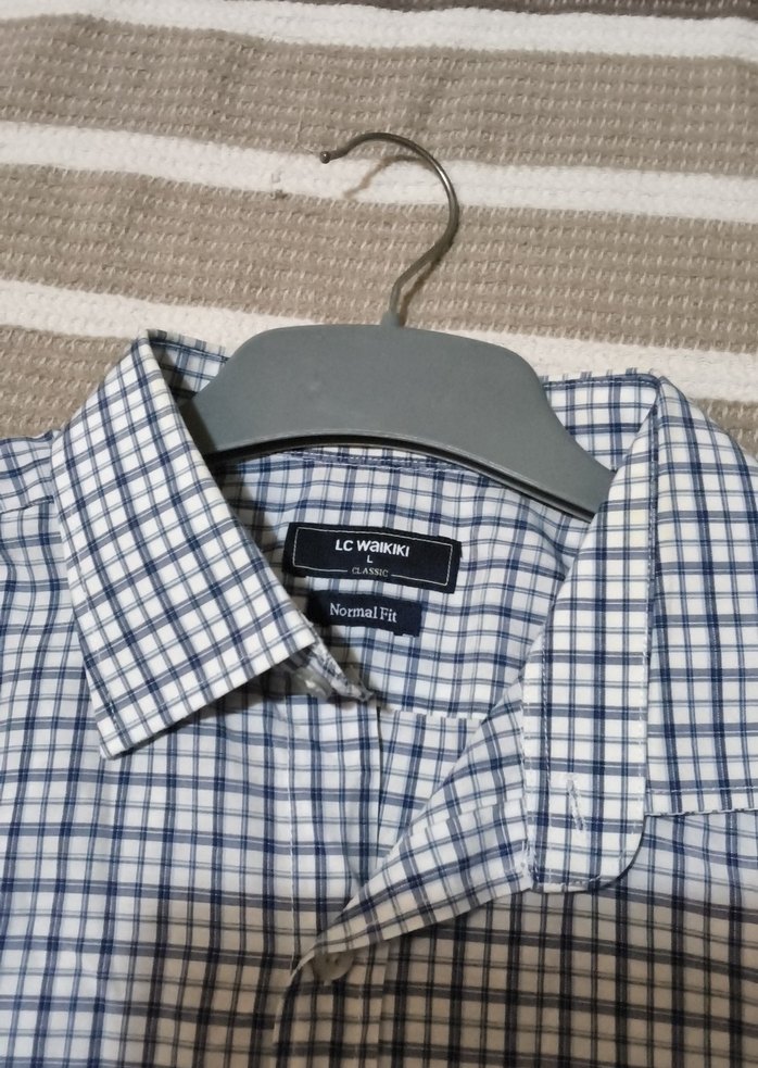 mavi Kareli Kısa Kollu Erkek Gömlek - Görsel 2