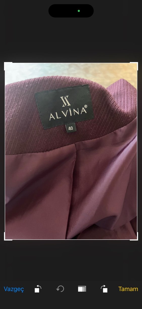 Bordo Midi Kemerli Kadın kaban - Görsel 5