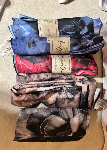 Kadın Çok Renkli İpek Şal - Görsel 2