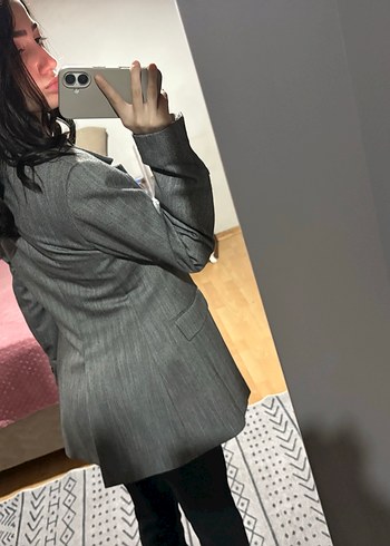 Koton Gri Düğmeli Kadın Blazer Ceket