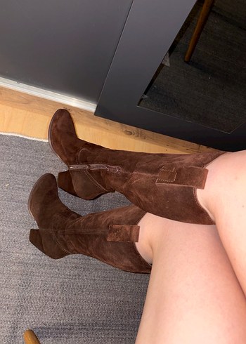 Kahverengi Süet çizme - Görsel 3