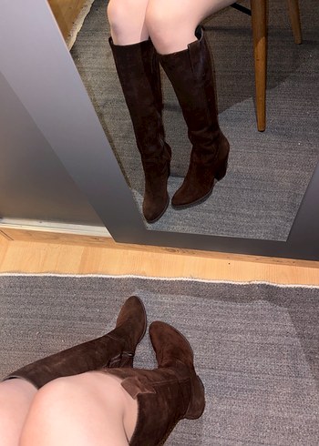 Kahverengi Süet çizme - Görsel 2