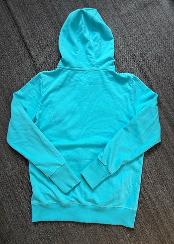 Turkuaz y2k Kapüşonlu Fermuarlı Kadın Sweatshirt - Görsel 4