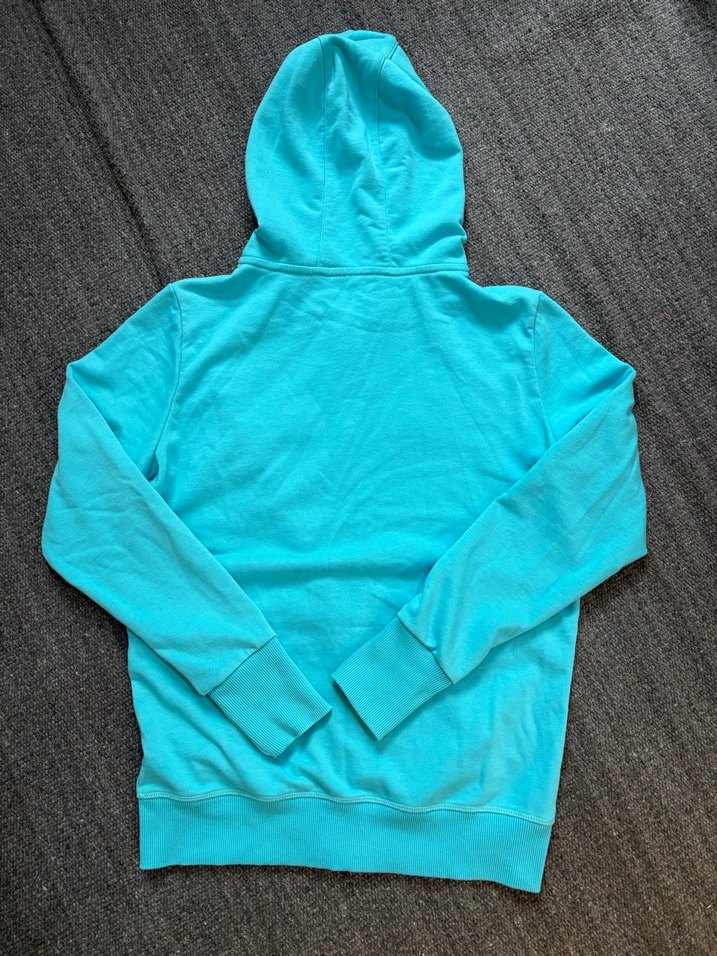 Turkuaz y2k Kapüşonlu Fermuarlı Kadın Sweatshirt - Görsel 4