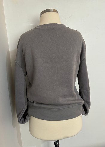 Gri Kadın Sweatshirt, Uzun Kollu, Salaş Kesim - Görsel 4