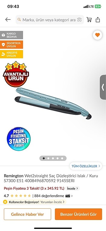 Beden Renk Remington saç düzleştirici