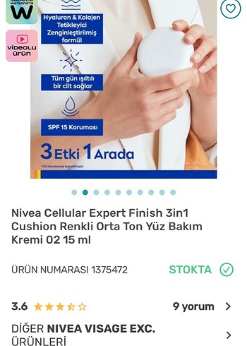 Nivea Cellular Expert Finish 3in1 Cushion BB Krem 15 ml - Görsel 2