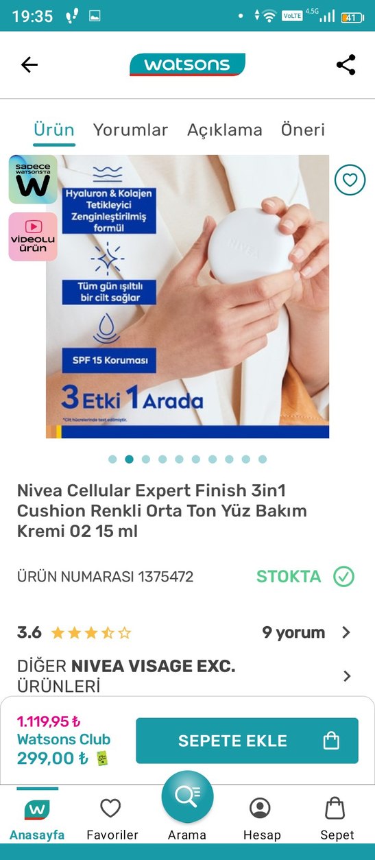 Nivea Cellular Expert Finish 3in1 Cushion BB Krem 15 ml - Görsel 2