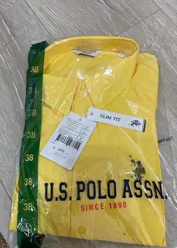 U.S. Polo Assn. Sarı Slim Fit Kadın Polo Tişört