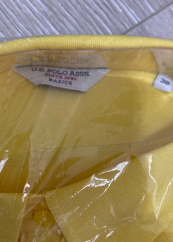 38 Beden U.S. Polo Assn. Sarı Slim Fit Kadın Polo Tişört