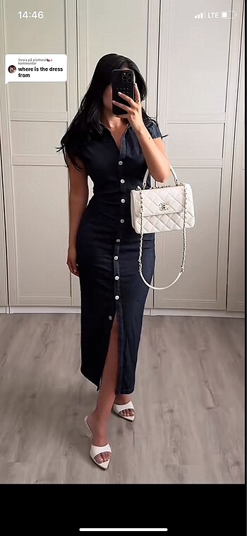 xs Beden Zara Midi Denim Gömlek Elbise