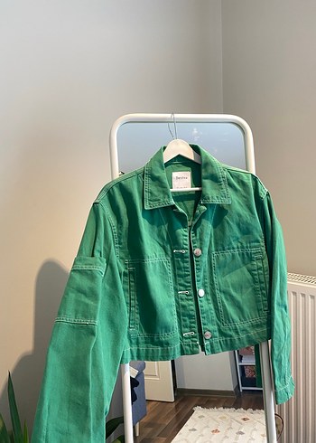 Bershka Yeşil Denim Ceket