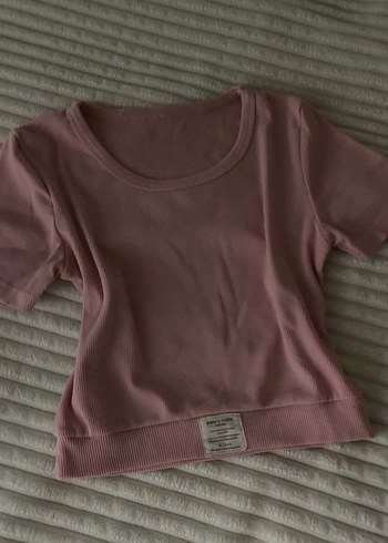 Pembe Kısa Kollu Kadın Tişört - Görsel 2