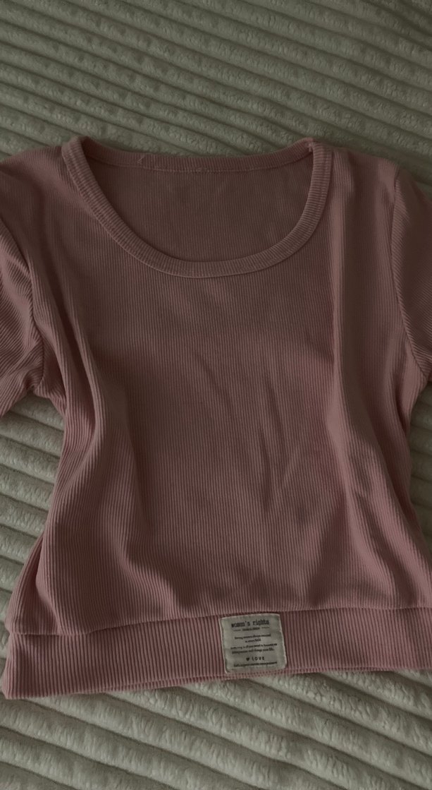 Pembe Kısa Kollu Kadın Tişört - Görsel 3