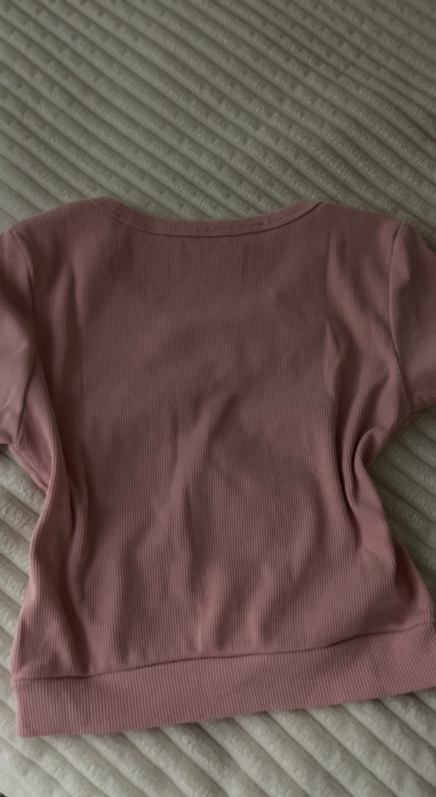 Pembe Kısa Kollu Kadın Tişört - Görsel 5