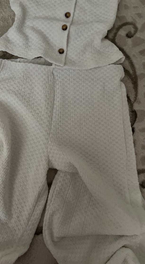 Düğmeli Keten Bohem Kadın Takım - Görsel 3