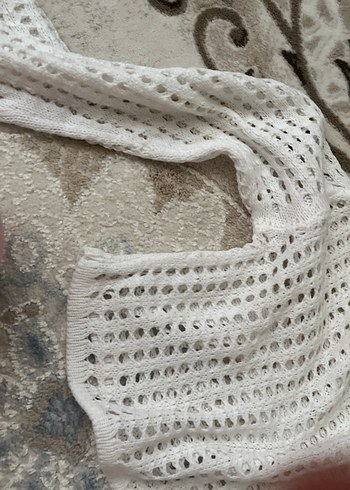 Bohem Beyaz Örgü Kadın Kazak - Görsel 4