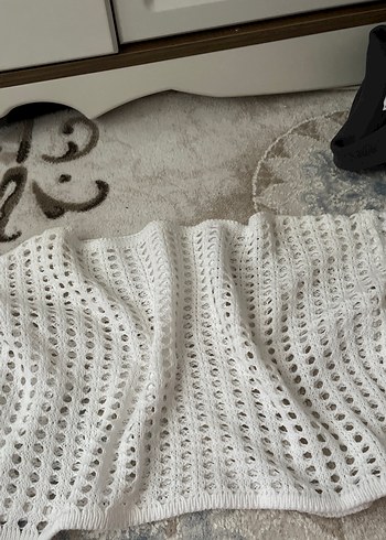 Bohem Beyaz Örgü Kadın Kazak - Görsel 2