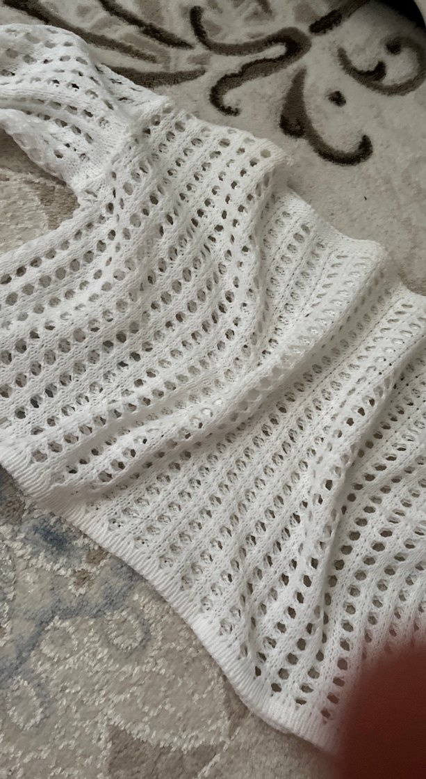 Bohem Beyaz Örgü Kadın Kazak - Görsel 5