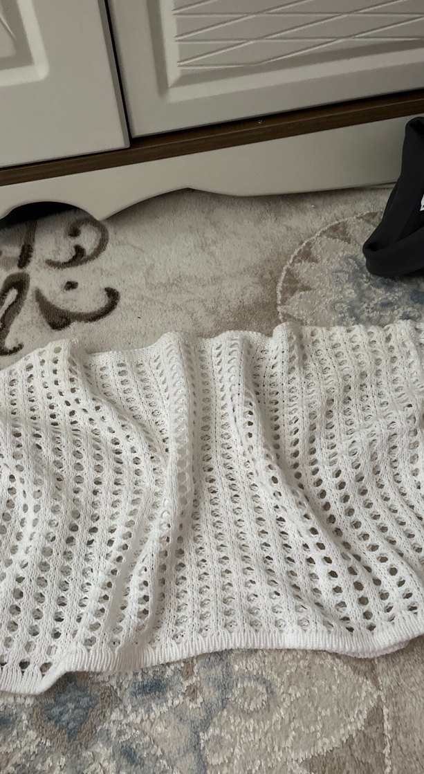 Bohem Beyaz Örgü Kadın Kazak - Görsel 2