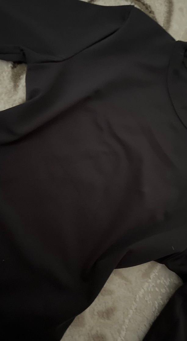 Koyu gri Uzun Kollu Kadın Basic bluz - Görsel 4