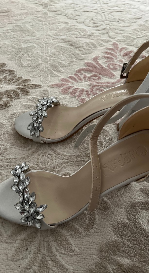 Gri Tokalı Kadın Süet Stiletto Abiye Ayakkabı - Görsel 5