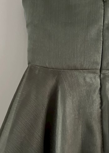 Drapeli V Yakalı Midi Abiye Elbise - Görsel 6