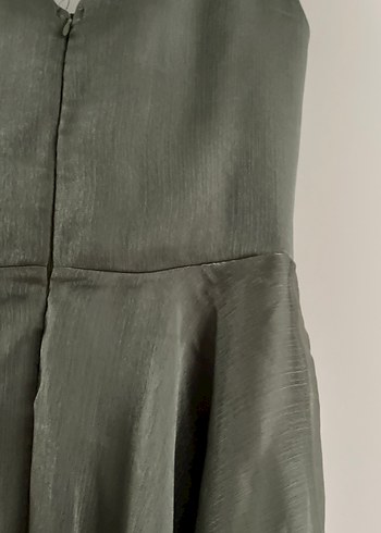 Drapeli V Yakalı Midi Abiye Elbise - Görsel 7