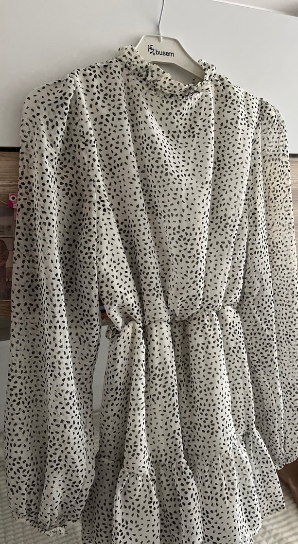 Uzun, Leopar Desenli Bohem Kadın Elbise - Görsel 2