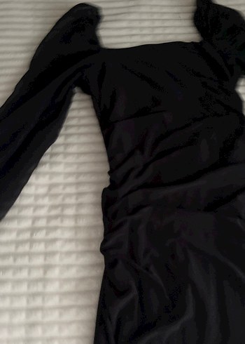 Uzun Kollu Siyah Gotik Elbise - Görsel 5