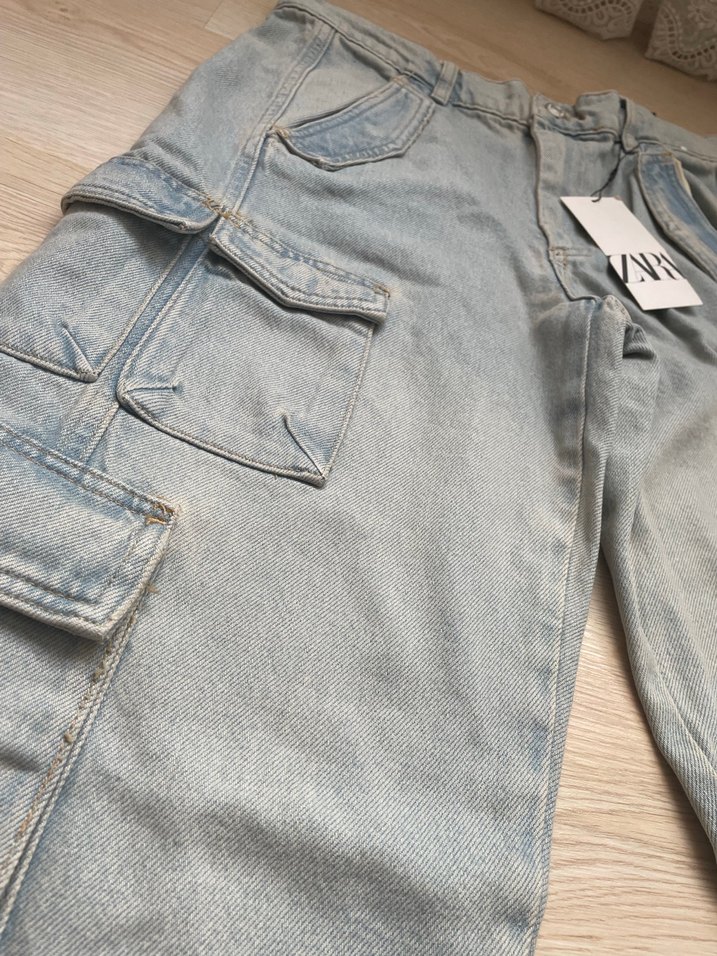 Zara kargo pantalon jean - Görsel 3