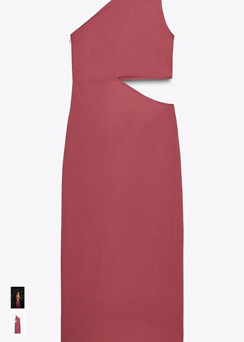 36 Beden bordo Renk Zara Bordo Drapeli Uzun Midi Etek