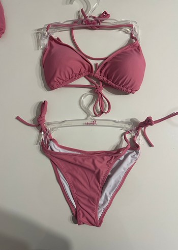 Pembe İpli Mini Bohem Bikini - Görsel 2