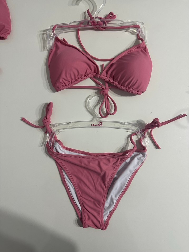 Pembe İpli Mini Bohem Bikini - Görsel 3
