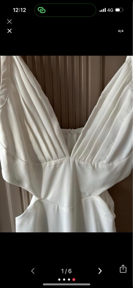 Beyaz V Yakalı Uzun Strappy Elbise nikah düğün elbisesi - Görsel 2