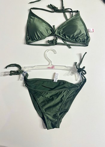 Parlak Yeşil Straplez Mini Bikini - Görsel 2