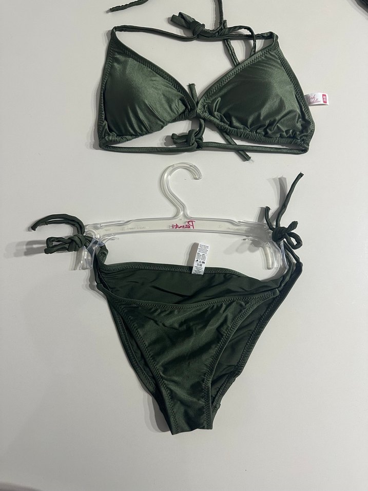 Parlak Yeşil Straplez Mini Bikini - Görsel 4