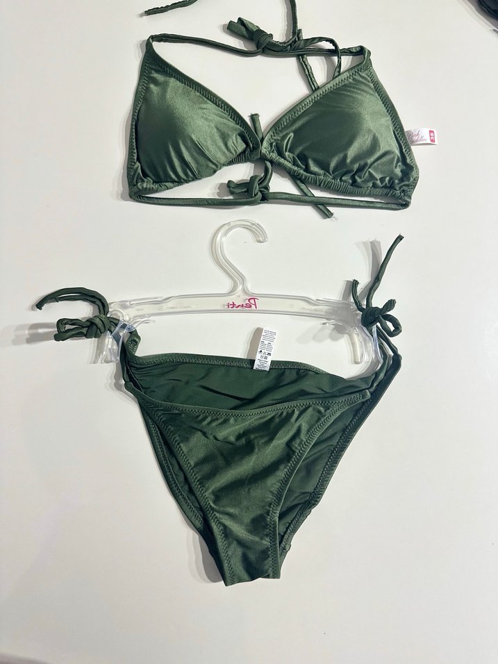 Parlak Yeşil Straplez Mini Bikini - Görsel 2