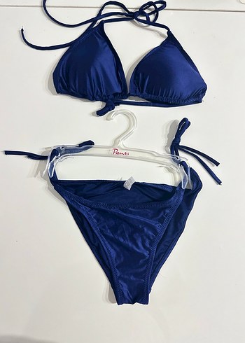 Mavi Parlak İpli Kadın Bikini - Görsel 2