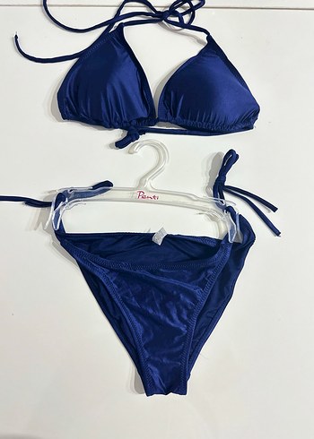 Mavi Parlak İpli Kadın Bikini - Görsel 3