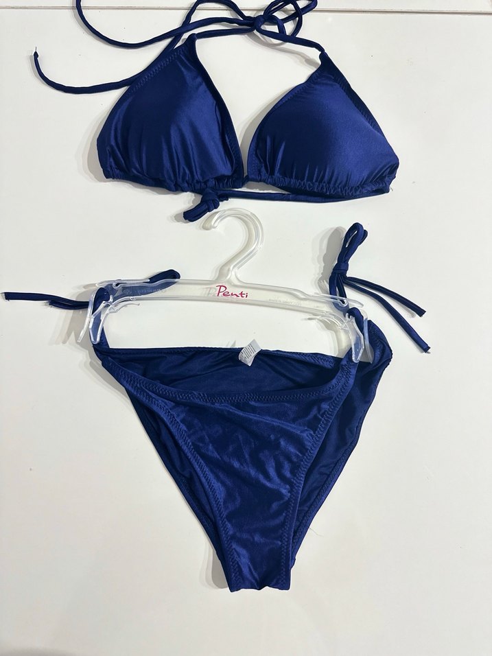 Mavi Parlak İpli Kadın Bikini - Görsel 3