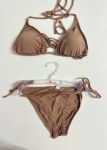 Bej İpli Mini Bikini - Bohem Şıklık - Görsel 3