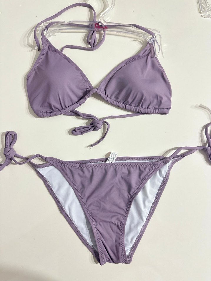 Mor İnce Askılı Kadın Bikini - Görsel 2