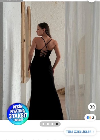 Siyah Straplez Uzun Drapeli Kadın Elbise - Görsel 2