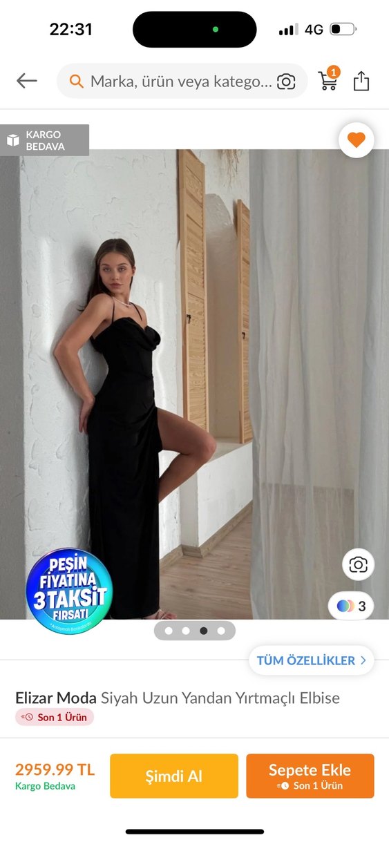 Siyah Straplez Uzun Drapeli Kadın Elbise - Görsel 4