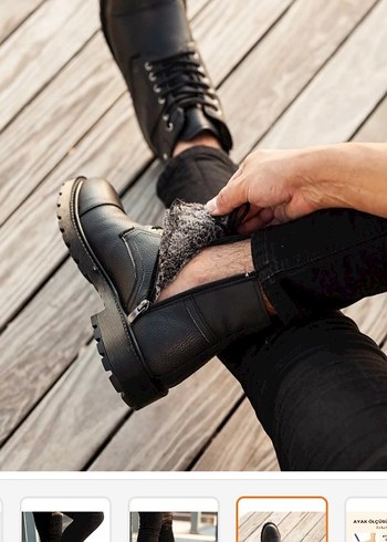 Siyah Parlak Deri Bağcıklı Erkek Botu - Görsel 2