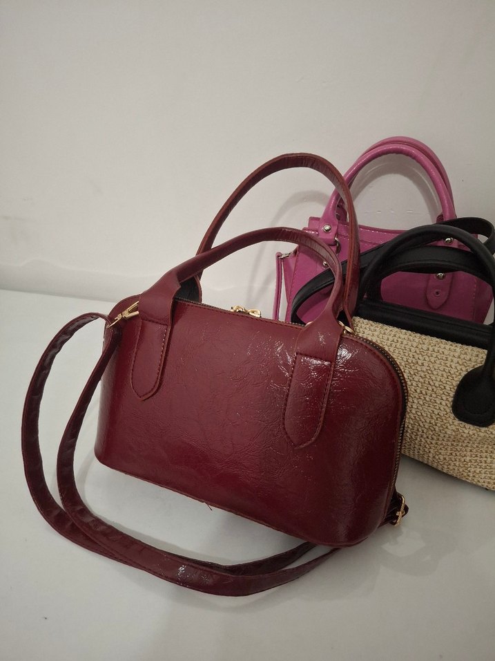 Bordo Deri Kadın Çanta - Görsel 3