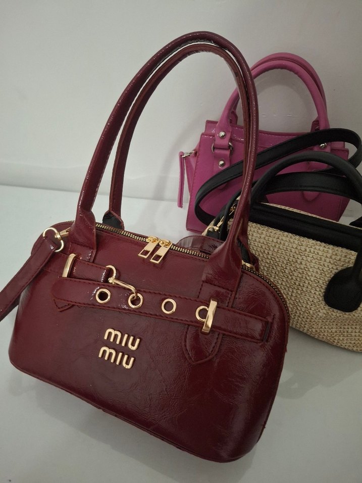 Bordo Deri Kadın Çanta - Görsel 2